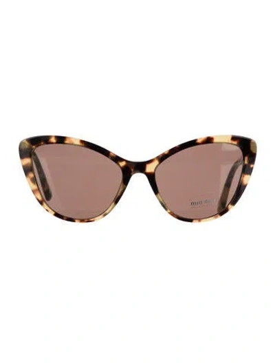 Pre-owned Miu Miu Cat-eye Tinted Sunglasses In Brown