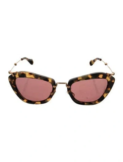Pre-owned Miu Miu Cat-eye Tinted Sunglasses In Brown