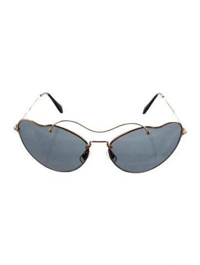 Pre-owned Miu Miu Cat-eye Tinted Sunglasses In Gold