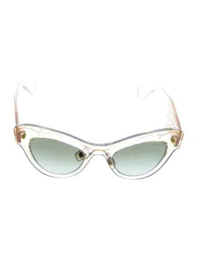 Pre-owned Miu Miu Cat-eye Tinted Sunglasses In Transparent