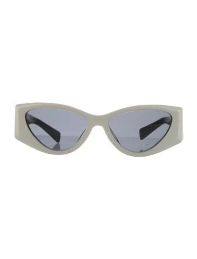 Pre-owned Miu Miu Cat-eye Tinted Sunglasses In White