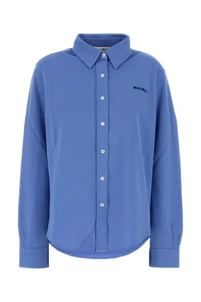 Miu Miu Cerulean Blue Piquet Shirt