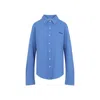 Miu Miu Piquet Shirt 42 In Blue