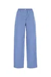 Miu Miu Women's Cerulean Blue Poplin Pyjama Pant In Azzurro