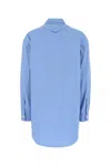 Miu Miu Top With Chest Pockets And Long Sleeves In Azzurro