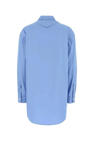 MIU MIU CERULEAN BLUE POPLIN SHIRT