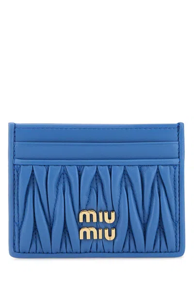 Miu Miu Cerulean Leather Card Holder