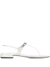 Miu Miu Chain Link-detail Sandals In Weiss