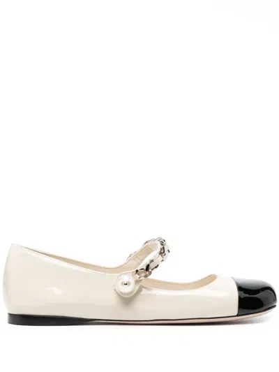 Miu Miu Chain-link Detail Shoes In Neutrals