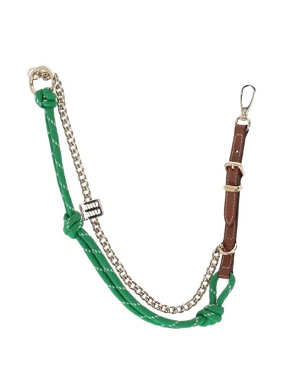 Miu Miu Chain Rope Keyring In Green