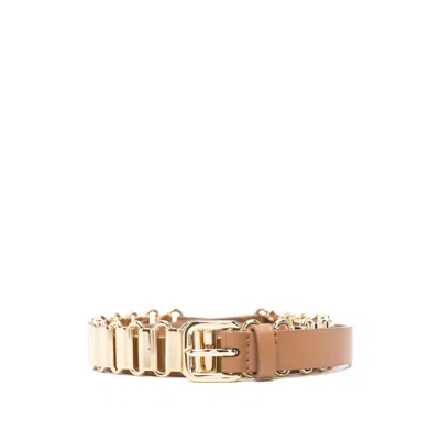 Miu Miu Chain-detail Buckle Belt In Pink