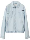 Miu Miu Chambray Blouson Jacket In Blau