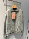 Miu Miu Chambray Blouson Jacket In Gray