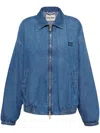 Miu Miu Chambray Blouson Jacket In Blue