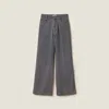 Miu Miu Chambray Wide-leg Jeans In Grey
