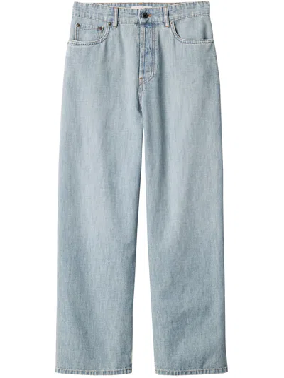 Miu Miu Chambray Pants In Blue