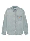 Miu Miu Chambray Shirt In Blue