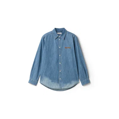 Miu Miu Chambray Shirt In Blue