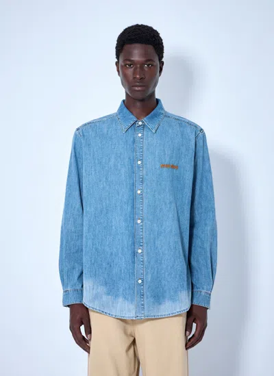 Miu Miu Chambray Shirt In Blue