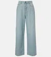Miu Miu Chambray Wide-leg Jeans In Blue