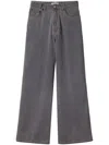 Miu Miu Chambray Wide-leg Jeans In Grey