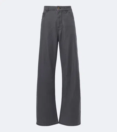 Miu Miu Five-pocket Chambray Jeans In Gray