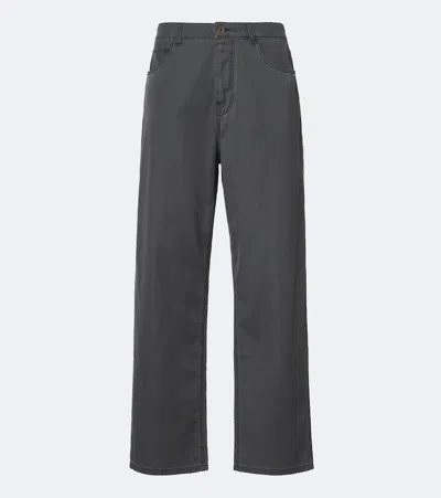 Miu Miu Chambray Wide-leg Pants In Gray