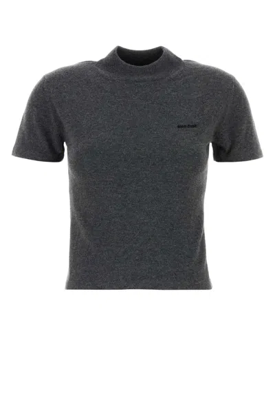 MIU MIU CHARCOAL CASHMERE SWEATER