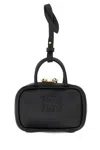 Miu Miu Micro Beau Leather Top Handle Bag Charm In Black