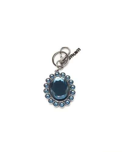 Miu Miu Charm Keyring In Blue