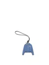 Miu Miu Charm Keys Holder In Leather In Blue