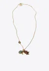 Miu Miu Charms Chain Necklace In Gold