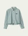 Miu Miu Check Cropped Button-front Shirt