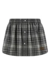 Miu Miu Check Flannel Skirt In Gray