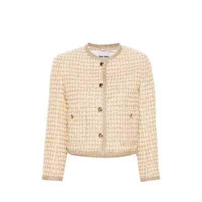 MIU MIU CHECK LAMÉ JACKET