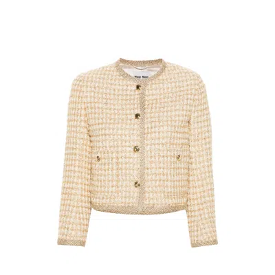 MIU MIU CHECK LAMÉ JACKET