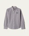 Miu Miu Check Long-sleeve Button-down Shirt In Multi