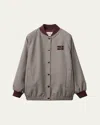 Miu Miu Logo-appliqué Bomber Jacket In F0va5 Bianco Bordeaux