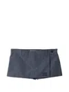 Miu Miu Checked Technical Fabric Mini Skort In Blue