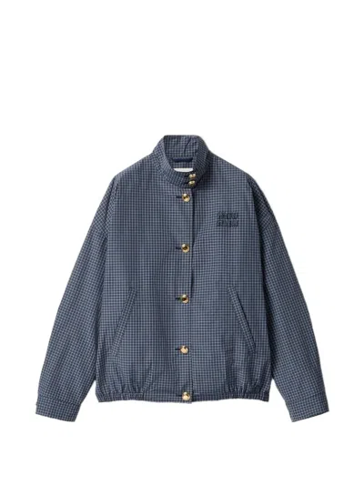 MIU MIU CHECK-PATTERN BLOUSON JACKET