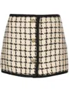 Miu Miu Embroidered Wool Blend Mini Skirt In White