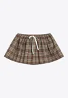 Miu Miu Check Pattern Wool Mini Skirt In Multi