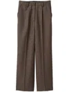 Miu Miu Check-pattern Wool Trousers In Brown