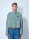Miu Miu Check Cropped Button-front Shirt In Multi