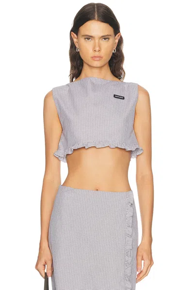 Miu Miu Check Top In Gray