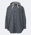 Miu Miu Checked Cotton Flannel Overshirt In Multi