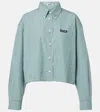 Miu Miu Check Cropped Button-front Shirt