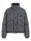 Miu Miu Checked Down Jacket In Multi