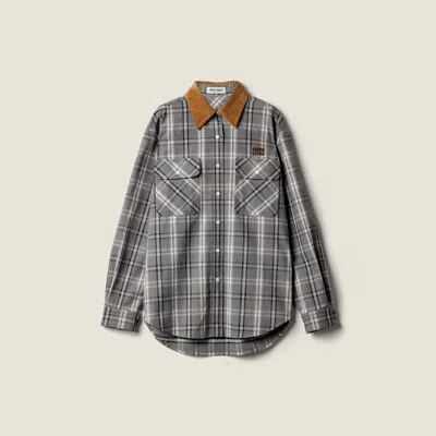 MIU MIU CHECKED FLANNEL SHIRT