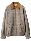 Miu Miu Checked Double Weave Blouson Jacket In Brown